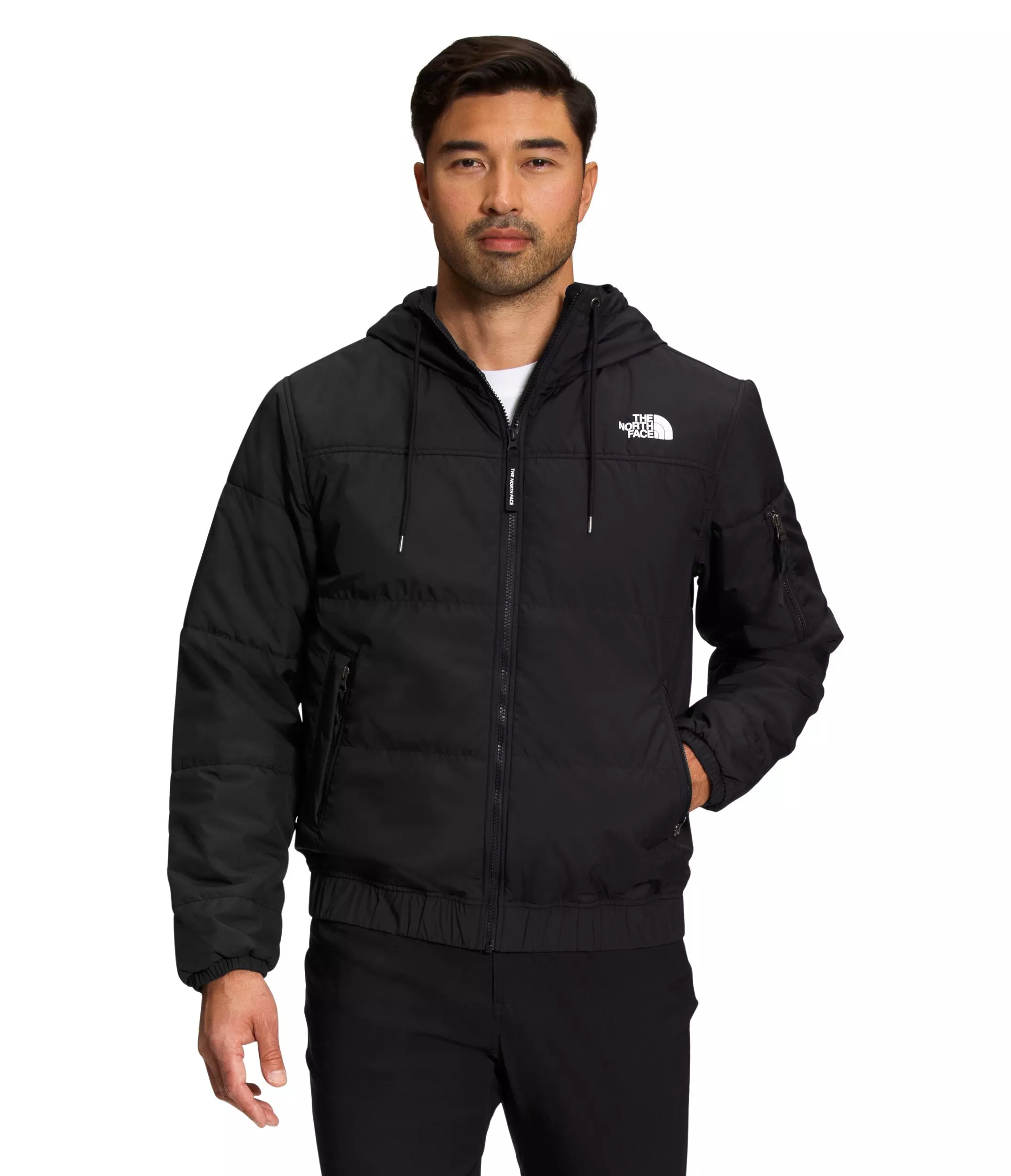 North face bomber jacket mens black sale